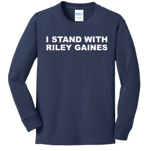 I Stand With Riley Gaines Kids Long Sleeve Shirt