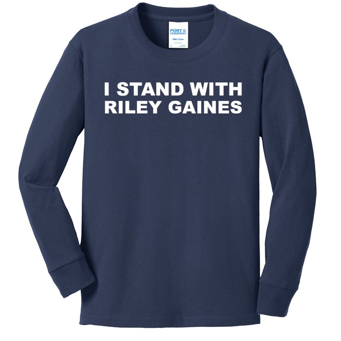 I Stand With Riley Gaines Kids Long Sleeve Shirt