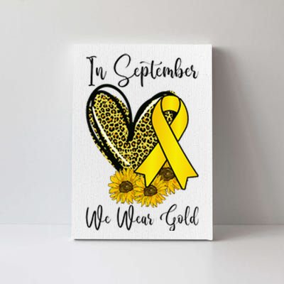 In September We Wear Gold Childhood Cancer Awareness Ribbon Canvas