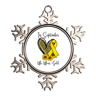 In September We Wear Gold Childhood Cancer Awareness Ribbon Metallic Star Ornament