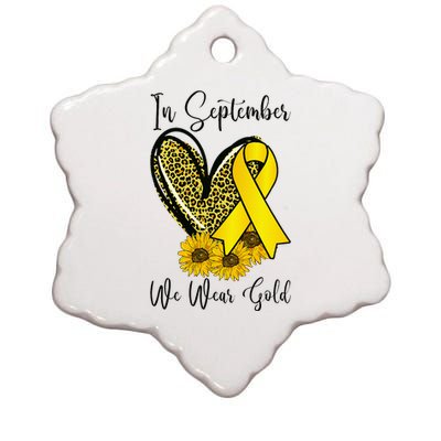 In September We Wear Gold Childhood Cancer Awareness Ribbon Ceramic Star Ornament