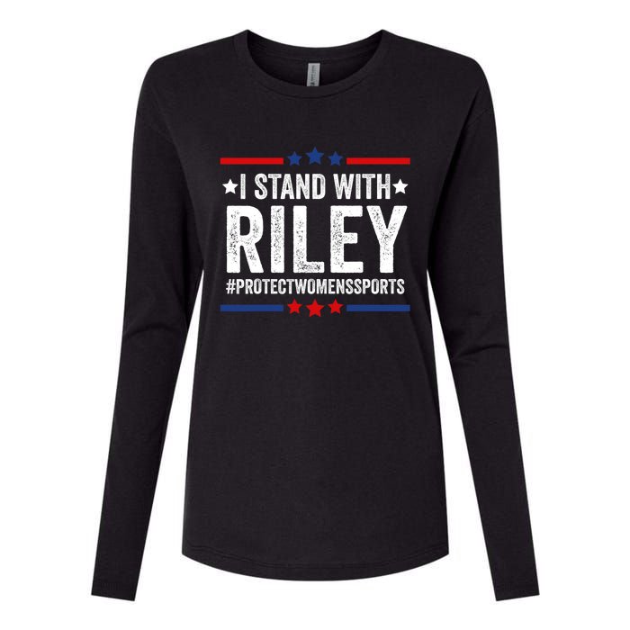 I Stand With Riley Gaines #ProtectWomensSports Womens Cotton Relaxed Long Sleeve T-Shirt