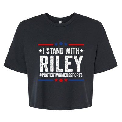 I Stand With Riley Gaines #ProtectWomensSports Bella+Canvas Jersey Crop Tee