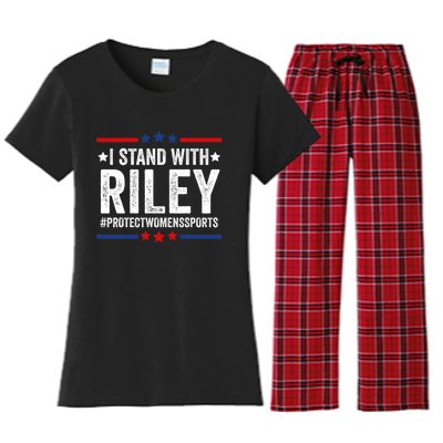 I Stand With Riley Gaines #ProtectWomensSports Women's Flannel Pajama Set