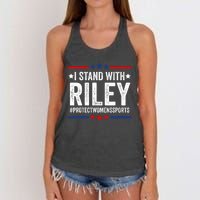 I Stand With Riley Gaines #ProtectWomensSports Women's Knotted Racerback Tank