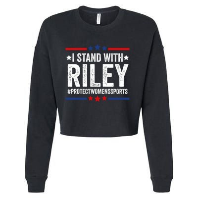 I Stand With Riley Gaines #ProtectWomensSports Cropped Pullover Crew