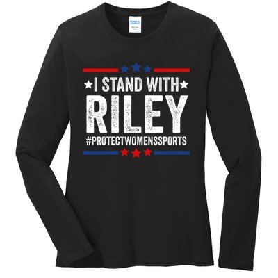 I Stand With Riley Gaines #ProtectWomensSports Ladies Long Sleeve Shirt