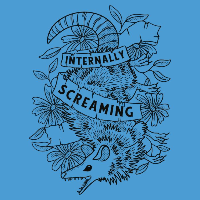 Internally Screaming Weird Sarcastic Funny Opossum Possum Tie Dye Hoodie