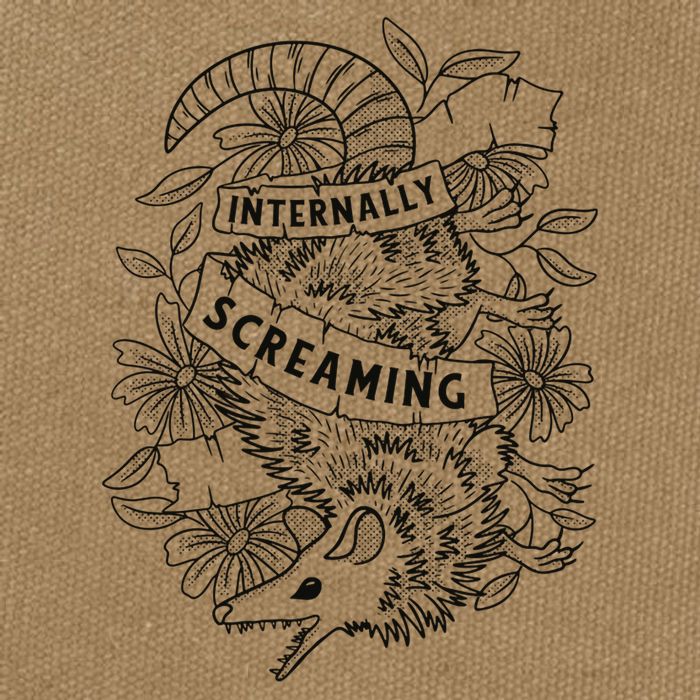 Internally Screaming Weird Sarcastic Funny Opossum Possum Cotton Canvas Backpack