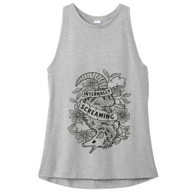 Internally Screaming Weird Sarcastic Funny Opossum Possum Ladies PosiCharge Tri-Blend Wicking Tank