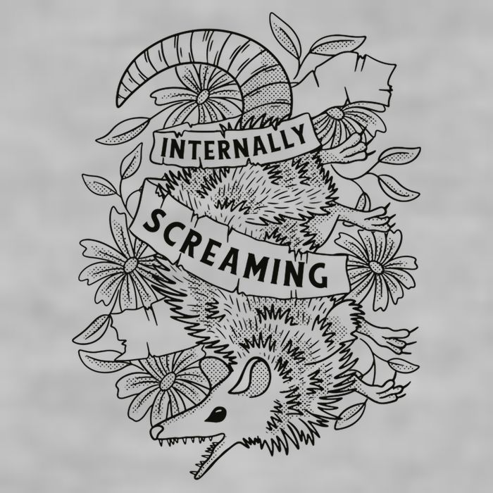 Internally Screaming Weird Sarcastic Funny Opossum Possum Ladies PosiCharge Tri-Blend Wicking Tank