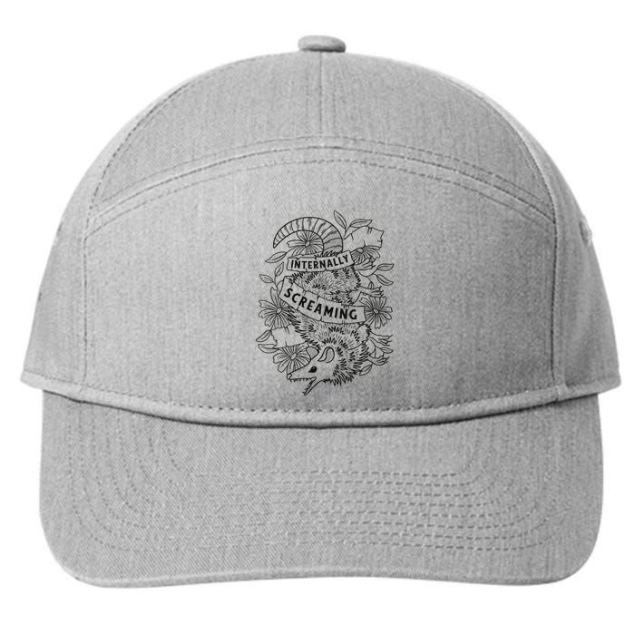 Internally Screaming Weird Sarcastic Funny Opossum Possum 7-Panel Snapback Hat