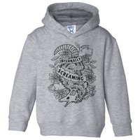 Internally Screaming Weird Sarcastic Funny Opossum Possum Toddler Hoodie
