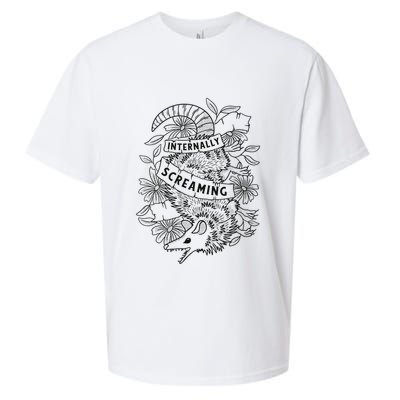 Internally Screaming Weird Sarcastic Funny Opossum Possum Sueded Cloud Jersey T-Shirt