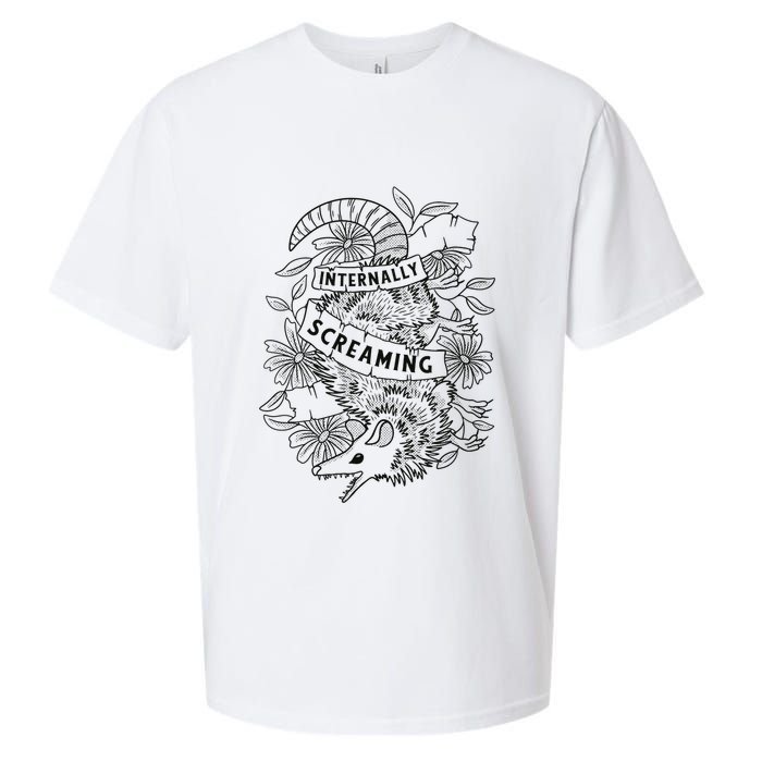 Internally Screaming Weird Sarcastic Funny Opossum Possum Sueded Cloud Jersey T-Shirt