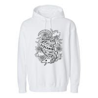 Internally Screaming Weird Sarcastic Funny Opossum Possum Garment-Dyed Fleece Hoodie