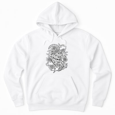 Internally Screaming Weird Sarcastic Funny Opossum Possum Hoodie