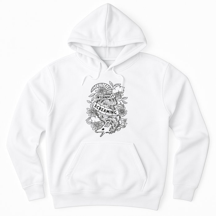 Internally Screaming Weird Sarcastic Funny Opossum Possum Hoodie