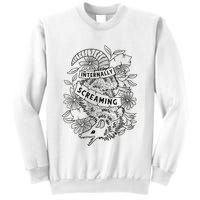 Internally Screaming Weird Sarcastic Funny Opossum Possum Sweatshirt