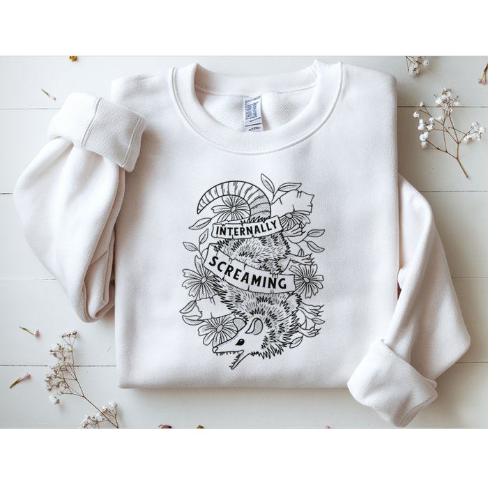 Internally Screaming Weird Sarcastic Funny Opossum Possum Sweatshirt