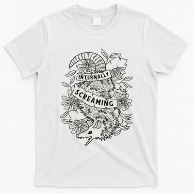 Internally Screaming Weird Sarcastic Funny Opossum Possum T-Shirt