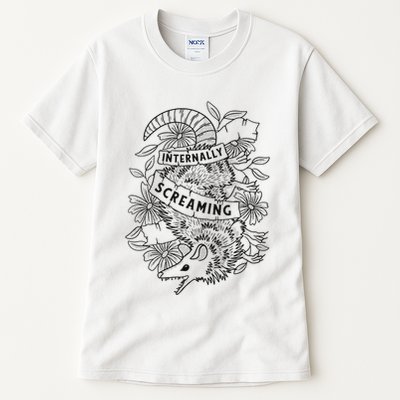 Internally Screaming Weird Sarcastic Funny Opossum Possum Tall T-Shirt