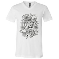 Internally Screaming Weird Sarcastic Funny Opossum Possum V-Neck T-Shirt