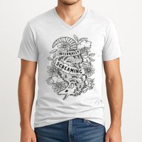 Internally Screaming Weird Sarcastic Funny Opossum Possum V-Neck T-Shirt