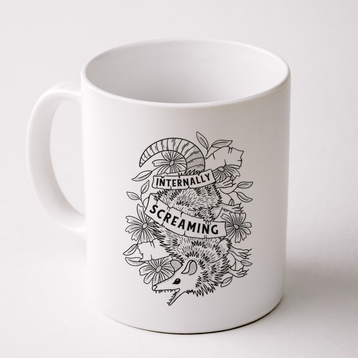 Internally Screaming Weird Sarcastic Funny Opossum Possum Mug