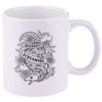 Internally Screaming Weird Sarcastic Funny Opossum Possum 11oz C Handle Ceramic Mug