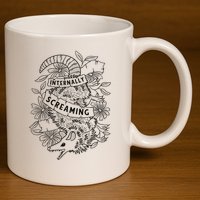 Internally Screaming Weird Sarcastic Funny Opossum Possum 11oz C Handle Ceramic Mug