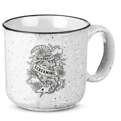 Internally Screaming Weird Sarcastic Funny Opossum Possum 15oz Campfire Ceramic Mug