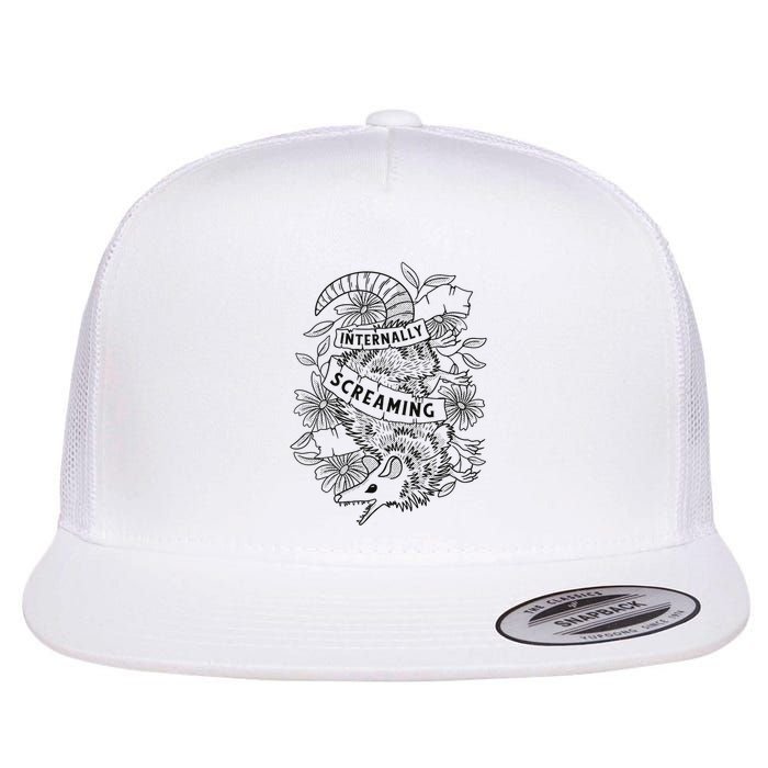 Internally Screaming Weird Sarcastic Funny Opossum Possum Flatbill Hat
