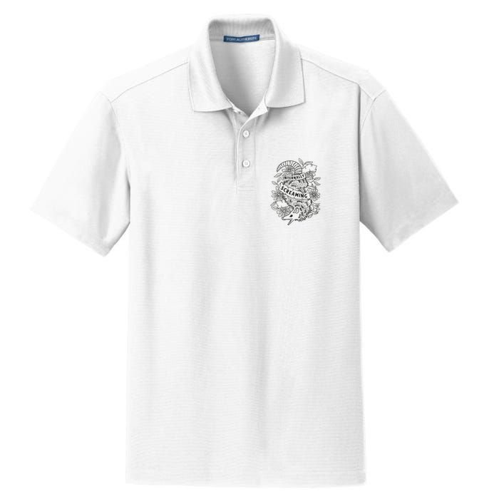 Internally Screaming Weird Sarcastic Funny Opossum Possum Dry Zone Grid Polo