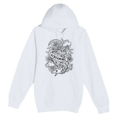 Internally Screaming Weird Sarcastic Funny Opossum Possum Premium Pullover Hoodie