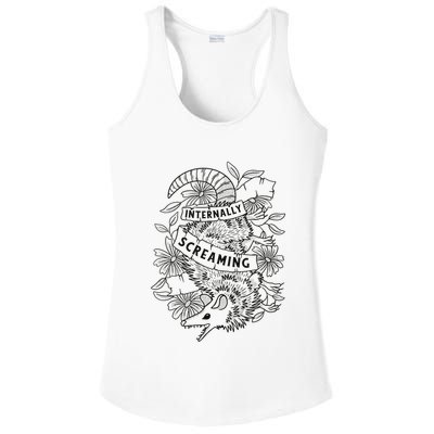 Internally Screaming Weird Sarcastic Funny Opossum Possum Ladies PosiCharge Competitor Racerback Tank