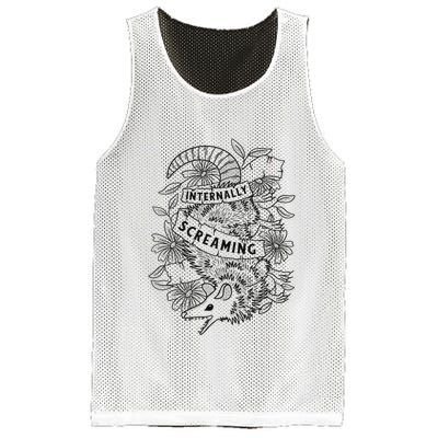 Internally Screaming Weird Sarcastic Funny Opossum Possum Mesh Reversible Basketball Jersey Tank