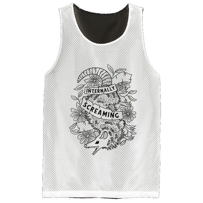 Internally Screaming Weird Sarcastic Funny Opossum Possum Mesh Reversible Basketball Jersey Tank