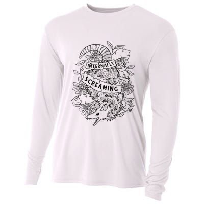 Internally Screaming Weird Sarcastic Funny Opossum Possum Cooling Performance Long Sleeve Crew