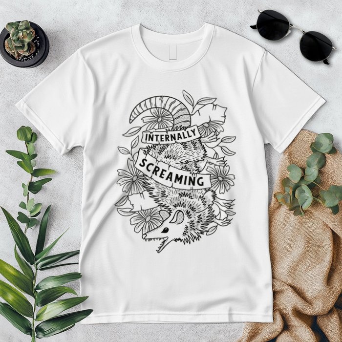Internally Screaming Weird Sarcastic Funny Opossum Possum Premium T-Shirt
