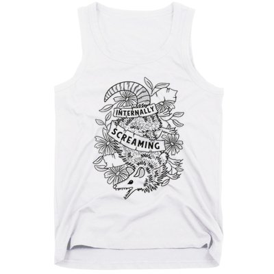 Internally Screaming Weird Sarcastic Funny Opossum Possum Tank Top
