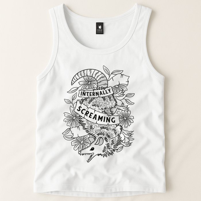Internally Screaming Weird Sarcastic Funny Opossum Possum Tank Top