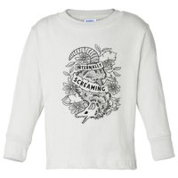 Internally Screaming Weird Sarcastic Funny Opossum Possum Toddler Long Sleeve Shirt