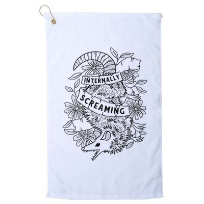 Internally Screaming Weird Sarcastic Funny Opossum Possum Golf Towel