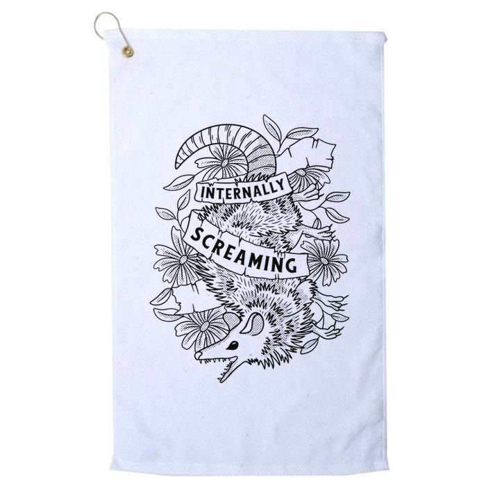 Internally Screaming Weird Sarcastic Funny Opossum Possum Golf Towel