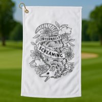 Internally Screaming Weird Sarcastic Funny Opossum Possum Golf Towel