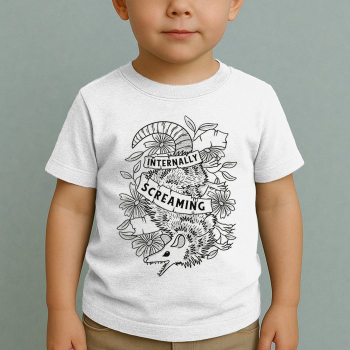 Internally Screaming Weird Sarcastic Funny Opossum Possum Toddler T-Shirt