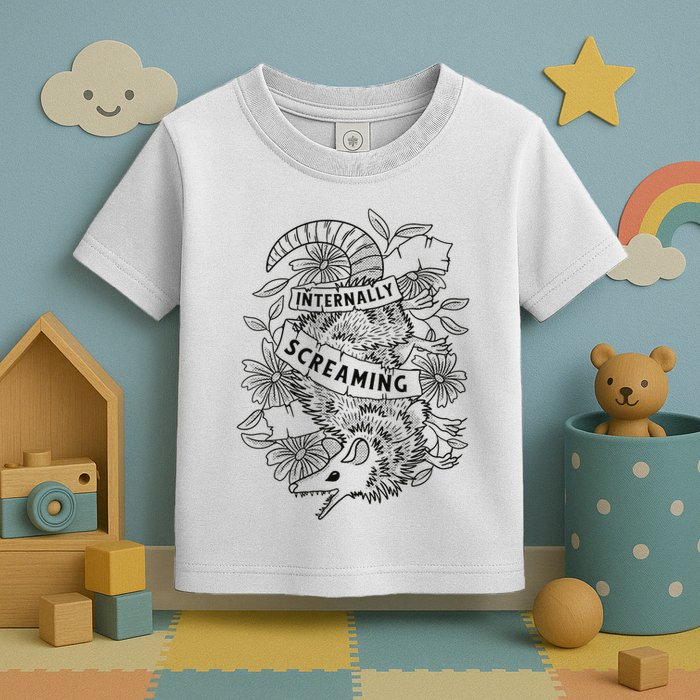 Internally Screaming Weird Sarcastic Funny Opossum Possum Toddler T-Shirt