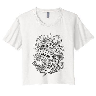 Internally Screaming Weird Sarcastic Funny Opossum Possum Crop Top
