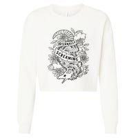Internally Screaming Weird Sarcastic Funny Opossum Possum Cropped Pullover Crew